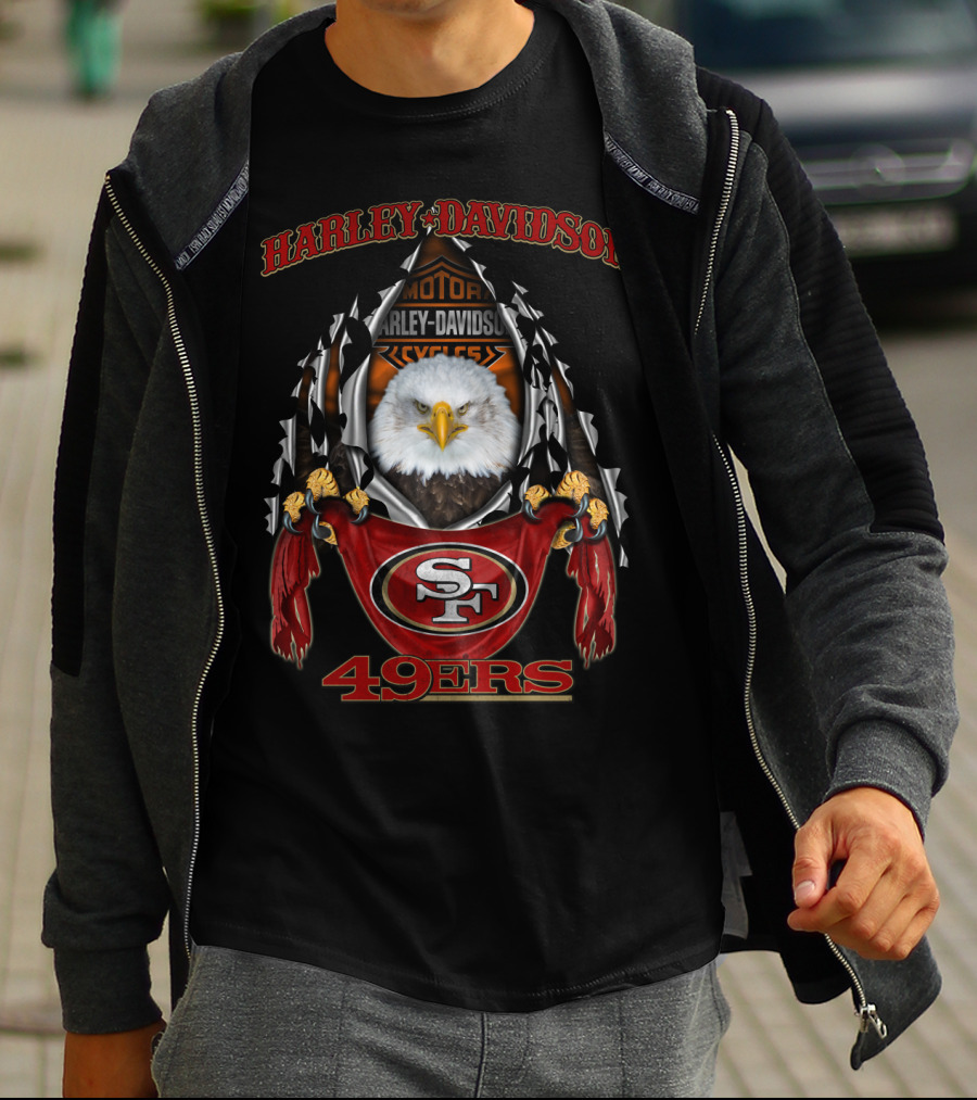 Harley Davidson San Francisco 49ers Eagle Graphic Nfl 84 T-Shirt