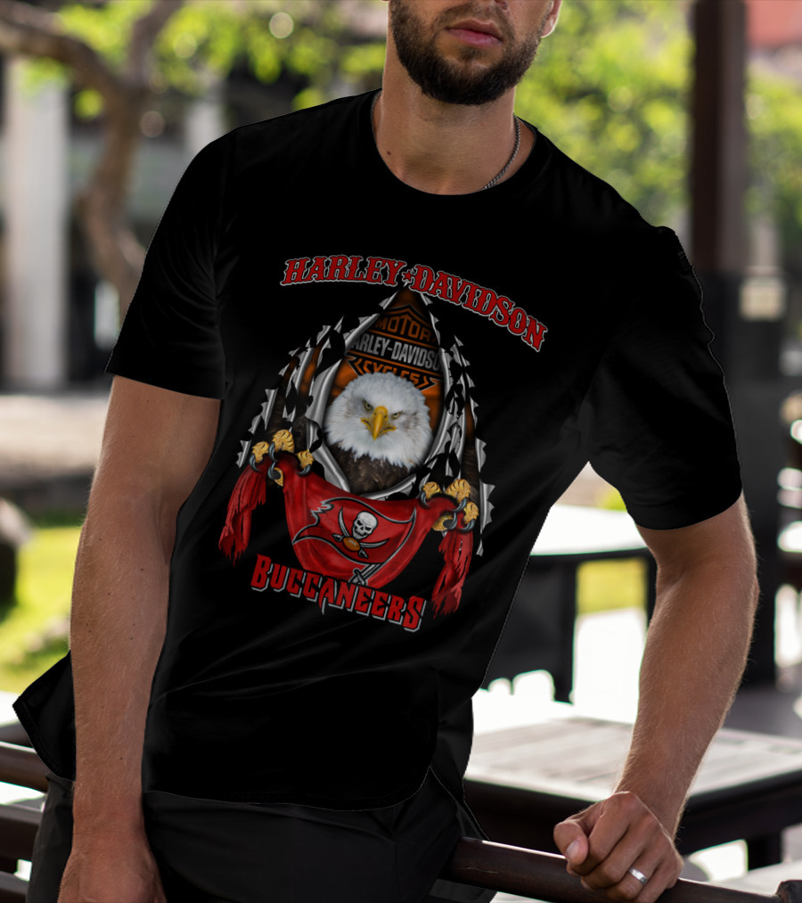 Harley Davidson Buccaneers Eagle 84 Tampa Bay Nfl T-Shirt
