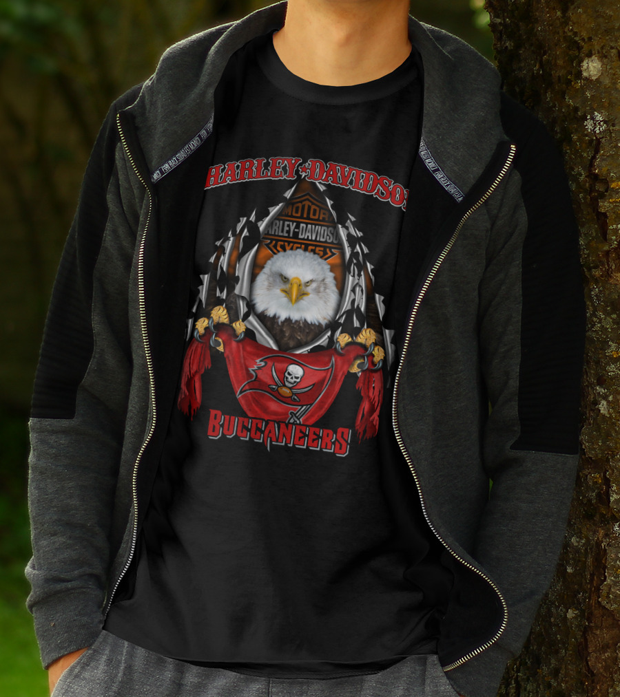 Harley Davidson Buccaneers Eagle 84 Tampa Bay Nfl T-Shirt