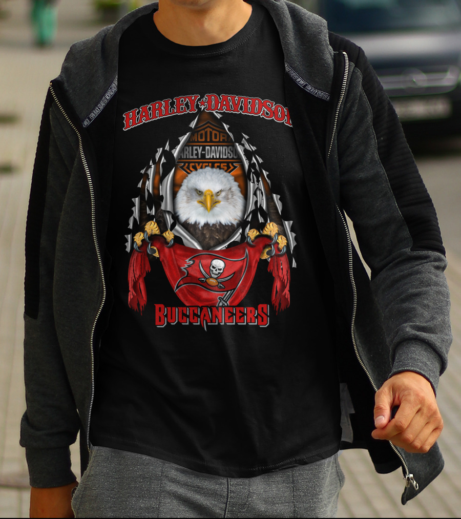 Harley Davidson Buccaneers Eagle 84 Tampa Bay Nfl T-Shirt