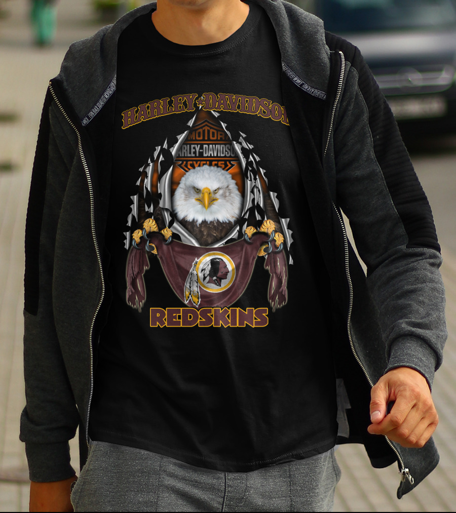Harley Davidson Redskins Nfl Bald Eagle 84 Washington T-Shirt