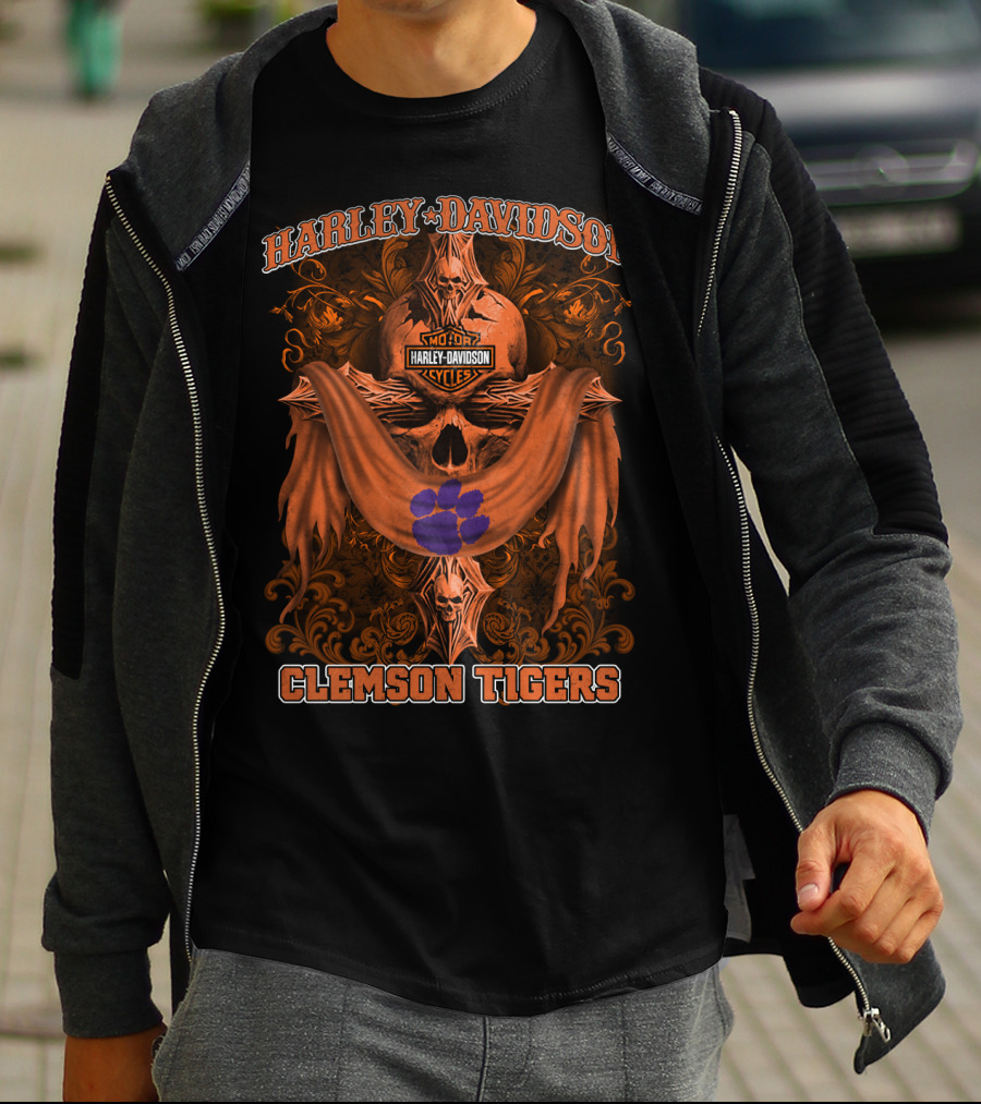 Harley Davidson Motor Cycles Clemson Tigers T-Shirt