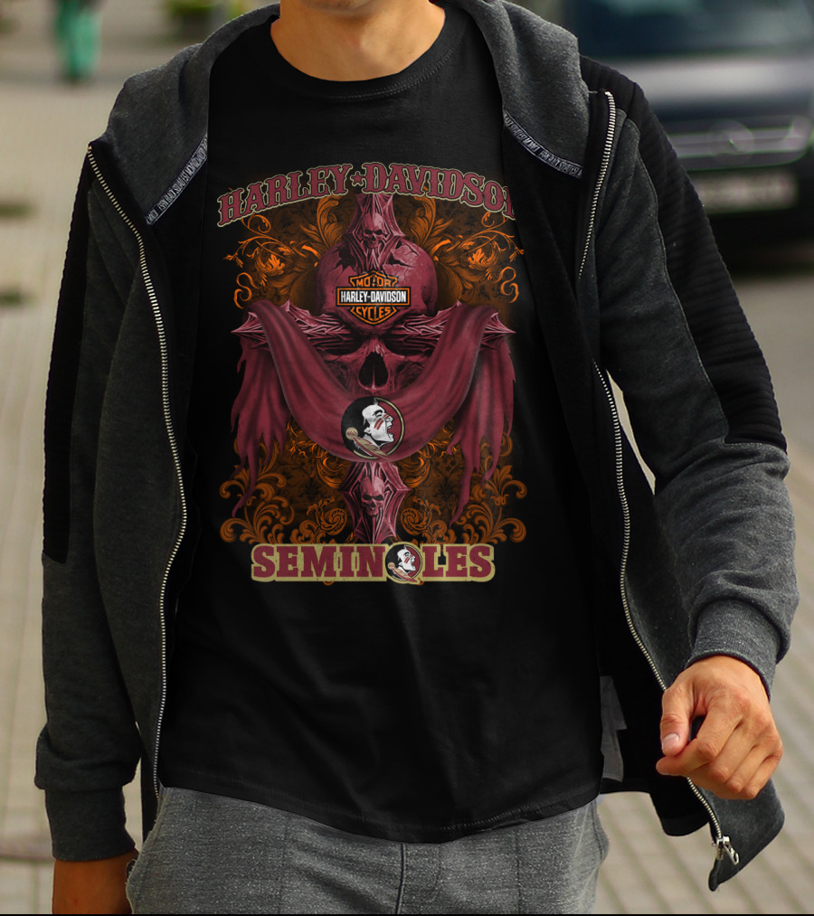 Harley Davidson Florida State Seminoles Motorcycle Cycles T-Shirt