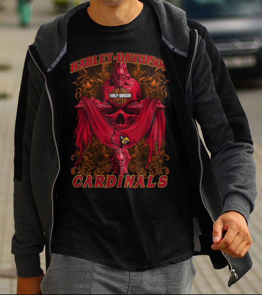 Harley Davidson Louisville Cardinals Motorcycles Ncaa 84 T-Shirt