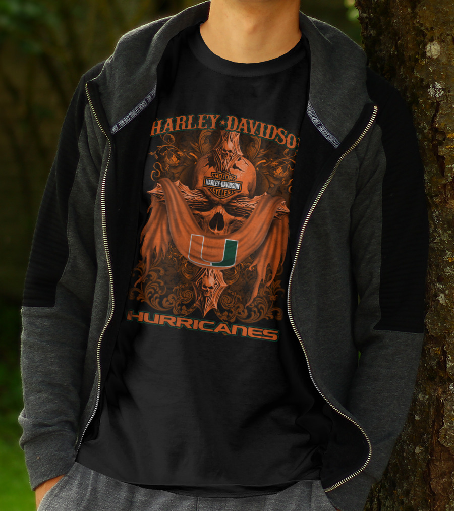 Harley Davidson Miami Hurricanes Ncaa Motorcycles U T-Shirt