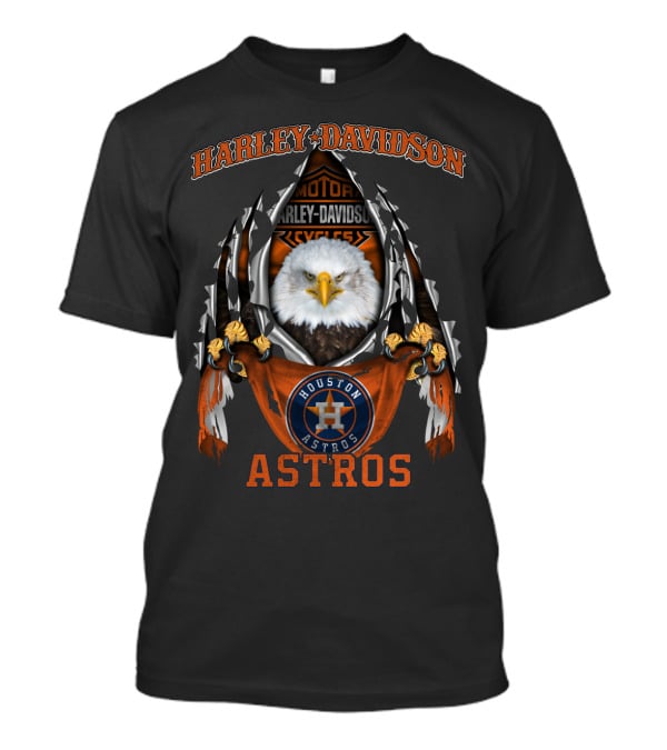 Harley Davidson Motor Cycles Houston Astros Eagle T-Shirt