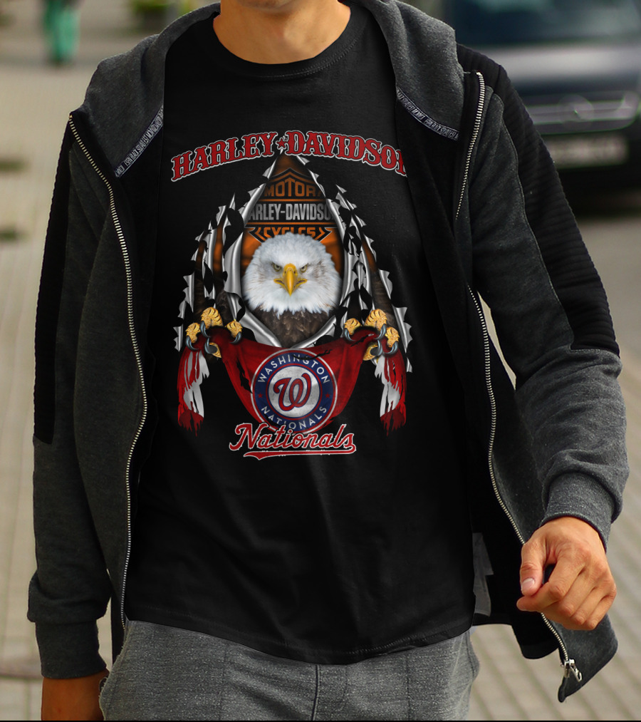 Harley Davidson Washington Nationals Bald Eagle T-Shirt