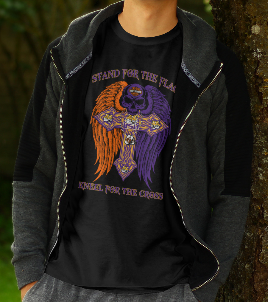 Stand For The Flag Kneel For The Cross Lsu Tigers T-Shirt