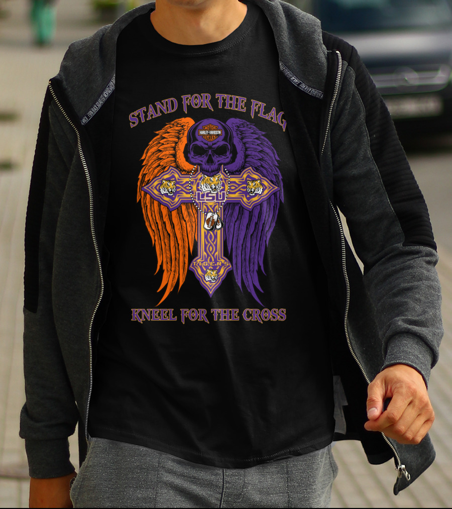 Stand For The Flag Kneel For The Cross Lsu Tigers T-Shirt