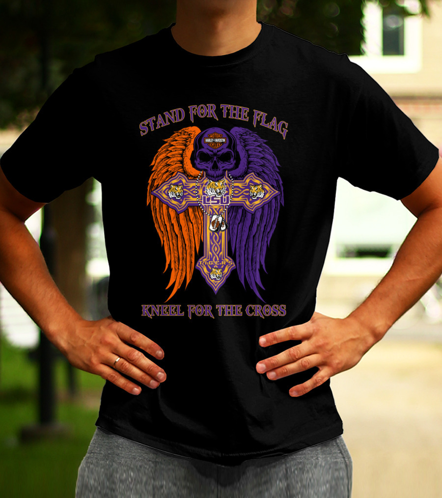 Stand For The Flag Kneel For The Cross Lsu Tigers T-Shirt