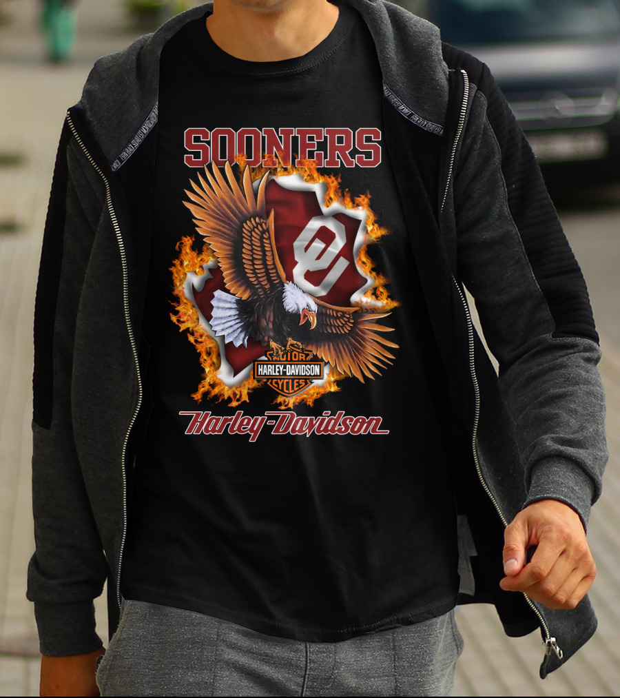 Sooners Harley Davidson Cycles Eagle Oklahoma T-Shirt