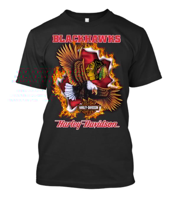 Blackhawks Harley Davidson Cycles Eagle T-Shirt