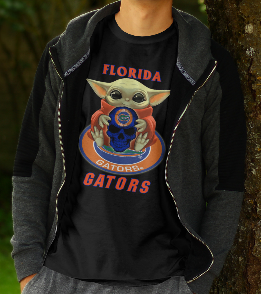 Florida Gators Baby Alien With Skull And Gators T-Shirt
