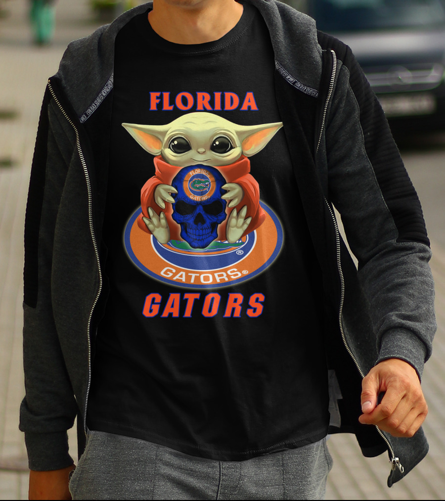 Florida Gators Baby Alien With Skull And Gators T-Shirt