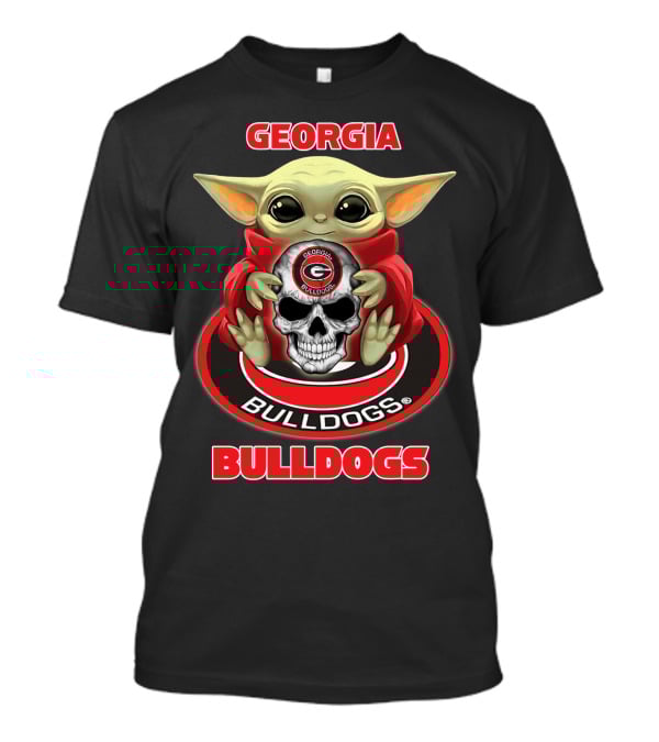 Georgia Bulldogs Baby Alien Holding Skull T-Shirt