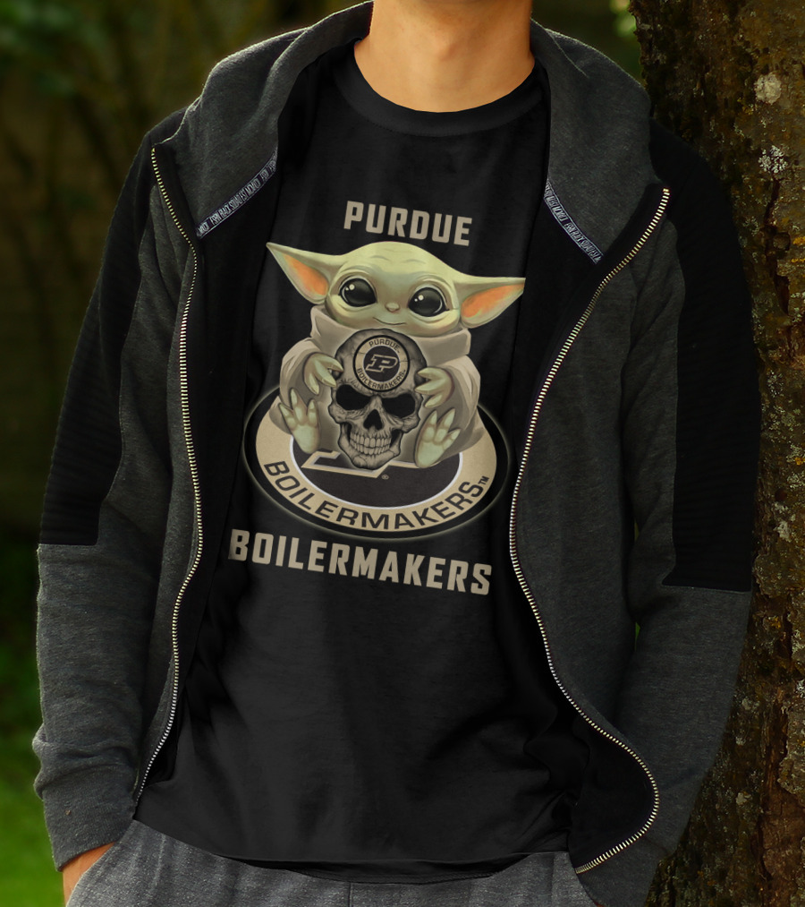 Purdue Boilermakers Yd1404 Baby Alien Skull T-Shirt
