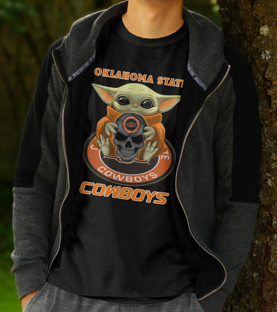 Oklahoma State Cowboys Baby Alien Holding Osu Skull T-Shirt