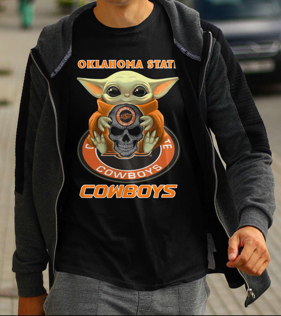 Oklahoma State Cowboys Baby Alien Holding Osu Skull T-Shirt