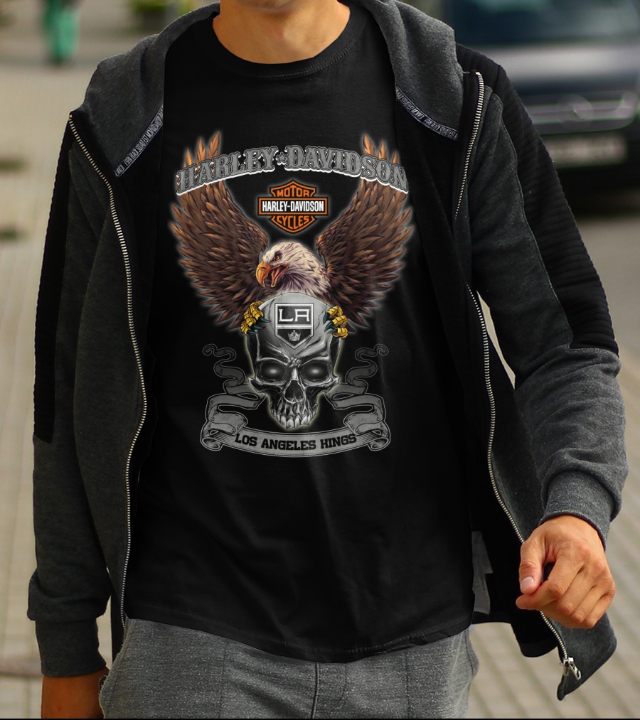 Harley Davidson Los Angeles Kings Eagle Skull T-Shirt