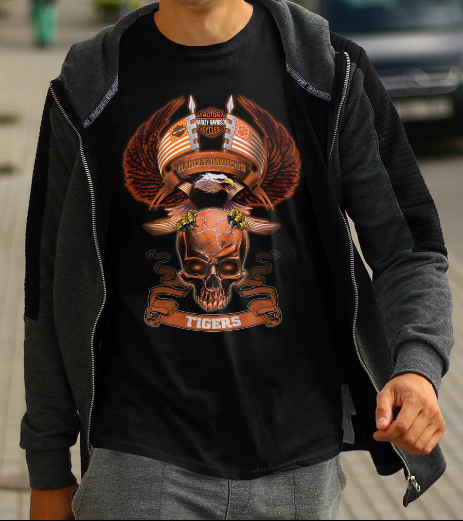 Harley Davidson Motorcycles Skull Eagle Tigers Hd2105 T-Shirt