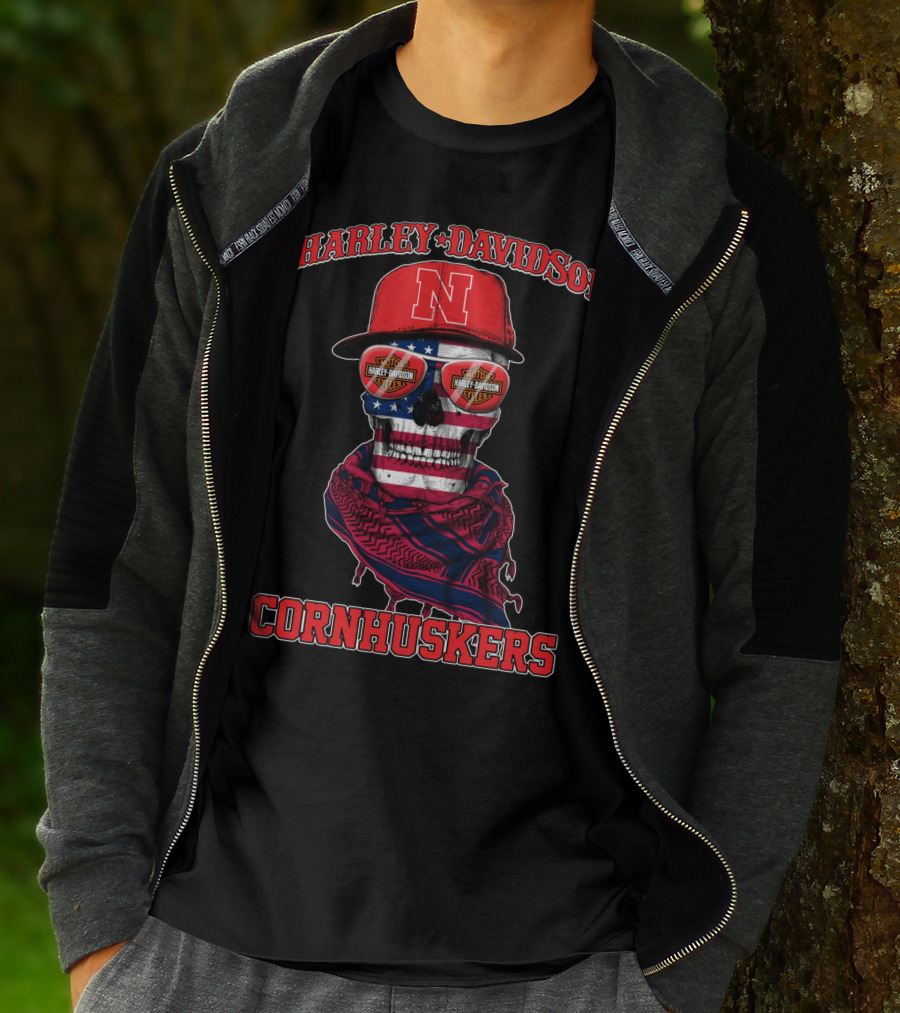 Harley Davidson Cornhuskers N Nebraska Usa T-Shirt
