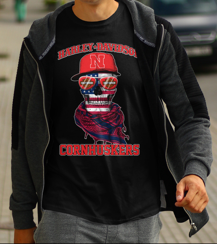 Harley Davidson Cornhuskers N Nebraska Usa T-Shirt