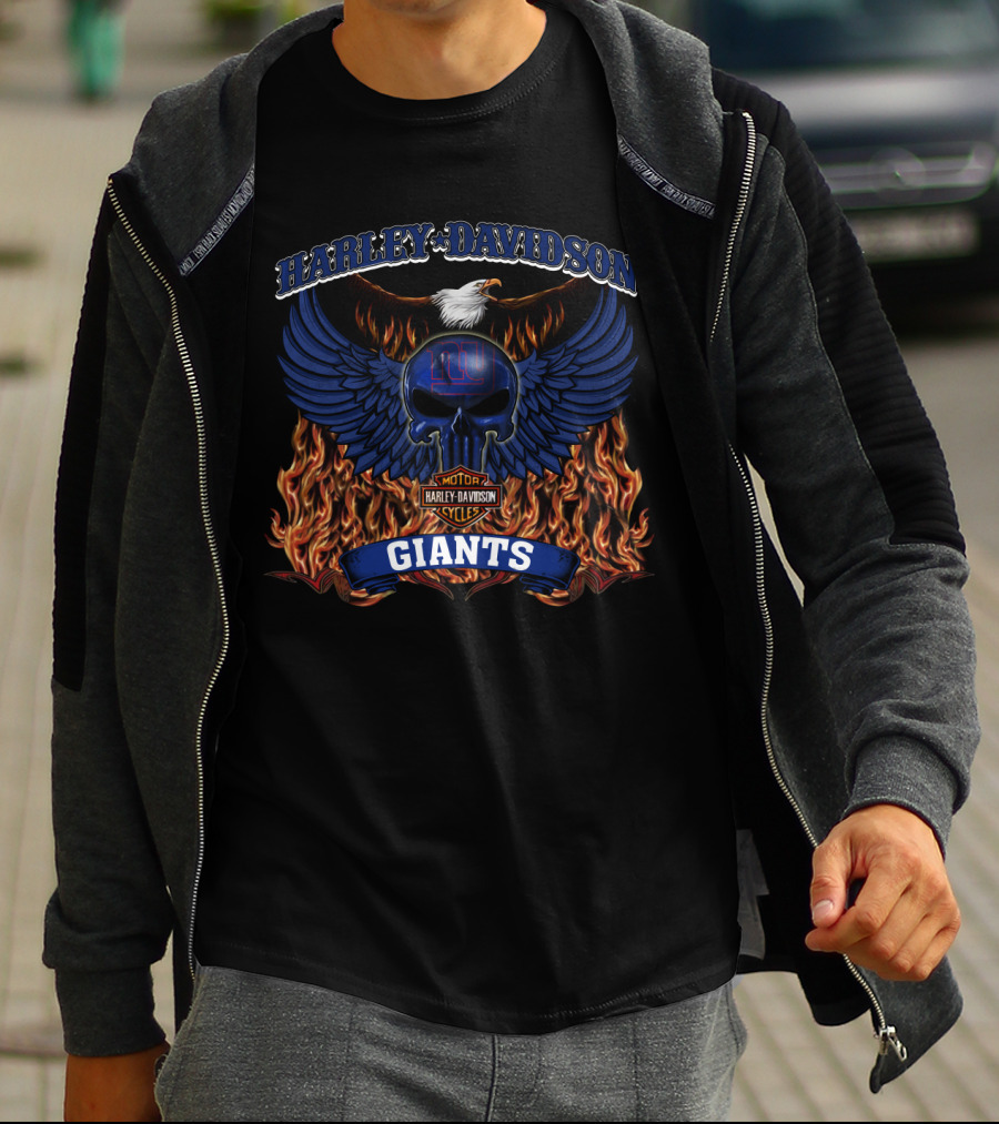 Harley Davidson Motorcycles New York Giants Nfl T-Shirt