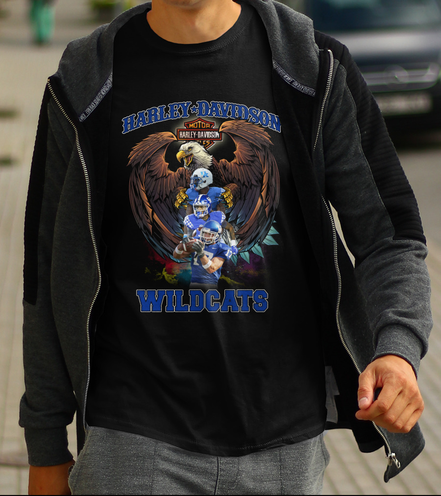 Harley Davidson Motor Eagle Kentucky Wildcats Football T-Shirt