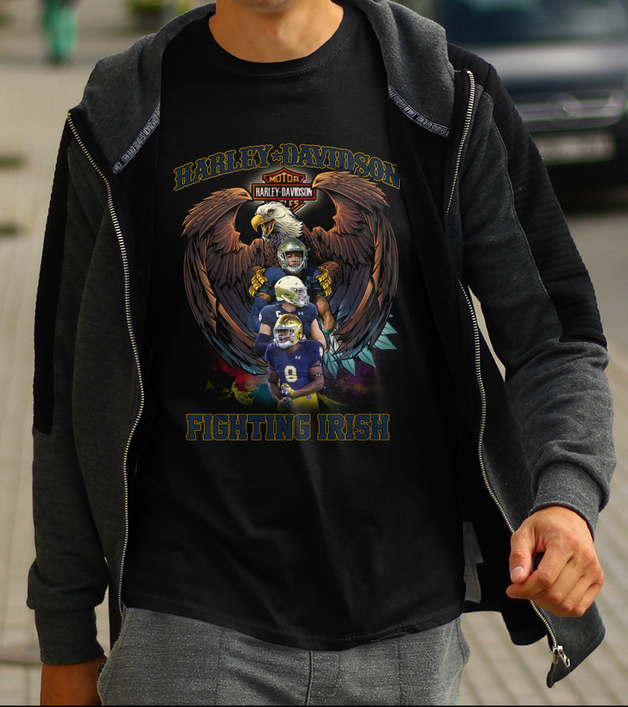 Harley Davidson Motor Eagles Notre Dame Fighting Irish T-Shirt