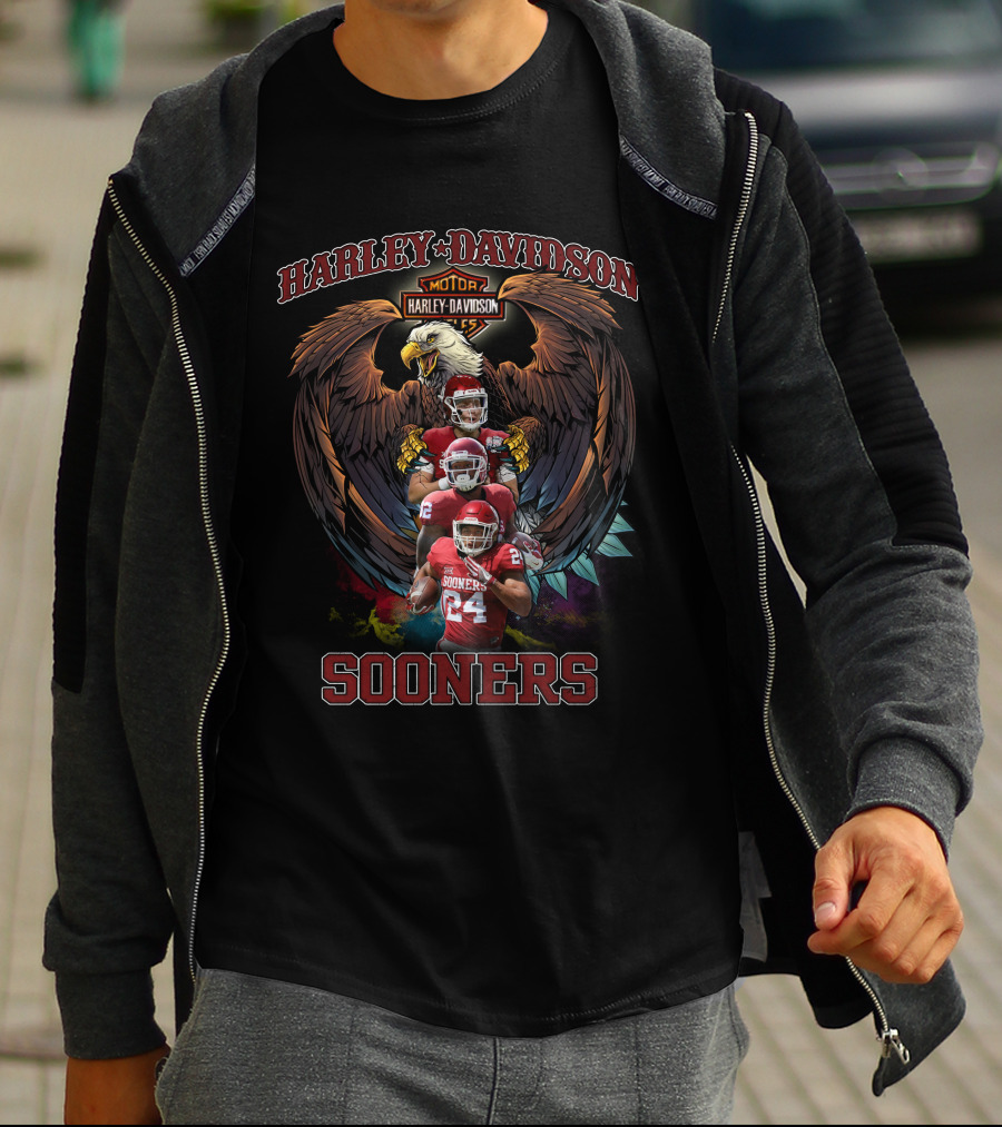 Harley Davidson Sooners Football Eagle T-Shirt