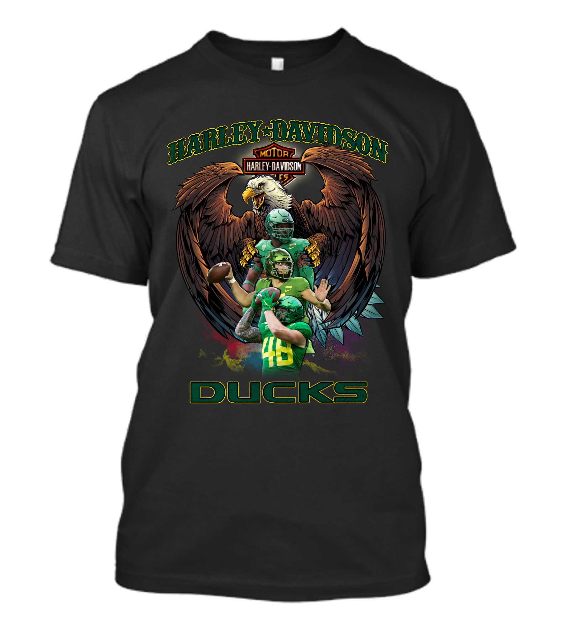 Harley Davidson Motor Eagle Oregon Ducks T-Shirt