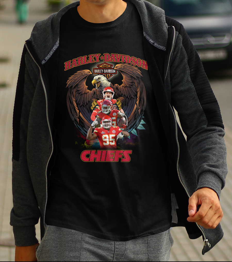 Harley Davidson Motor Eagle Kansas City Chiefs T-Shirt