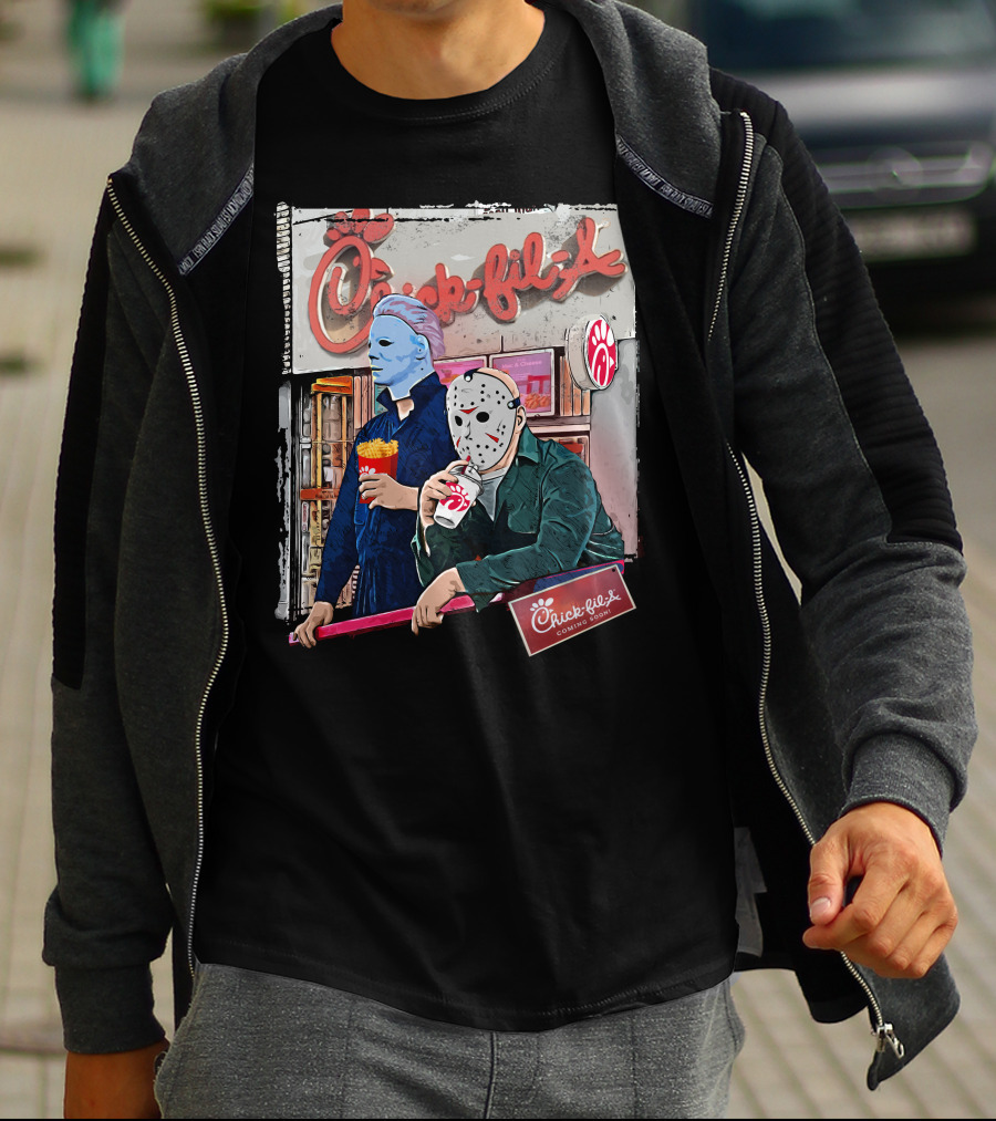 Chick-fil-A Halloween Horror Icons Eating T-Shirt