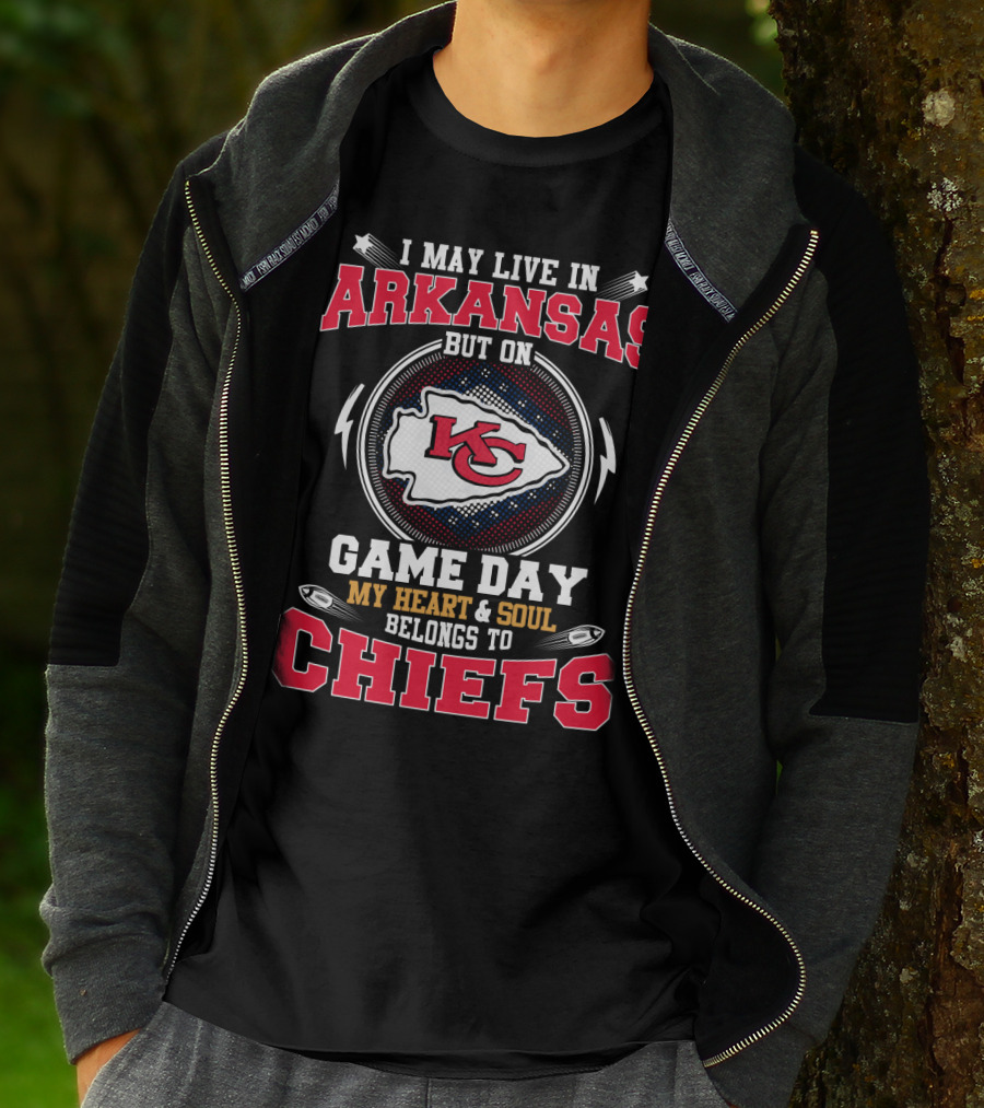 Arkansas Game Day My Heart And Soul Belongs To Chiefs Kc Chiefs T-Shirt