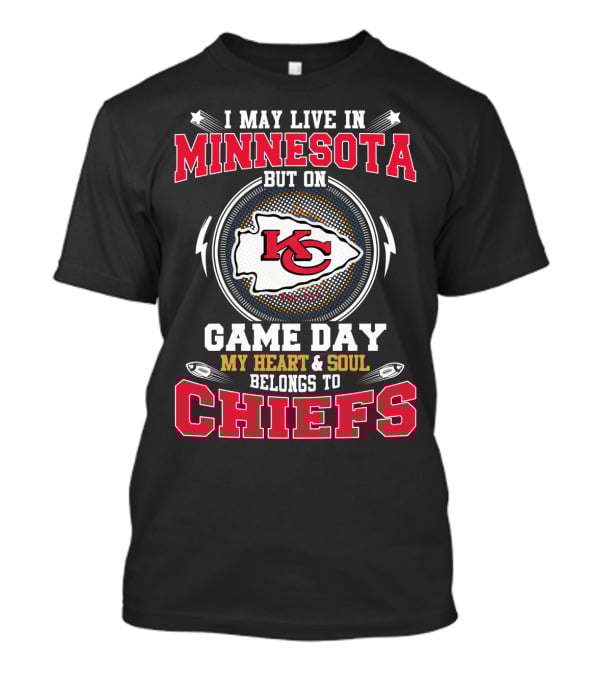 Minnesota Chiefs Fan Game Day Heart & Soul Passionate Supporter T-Shirt
