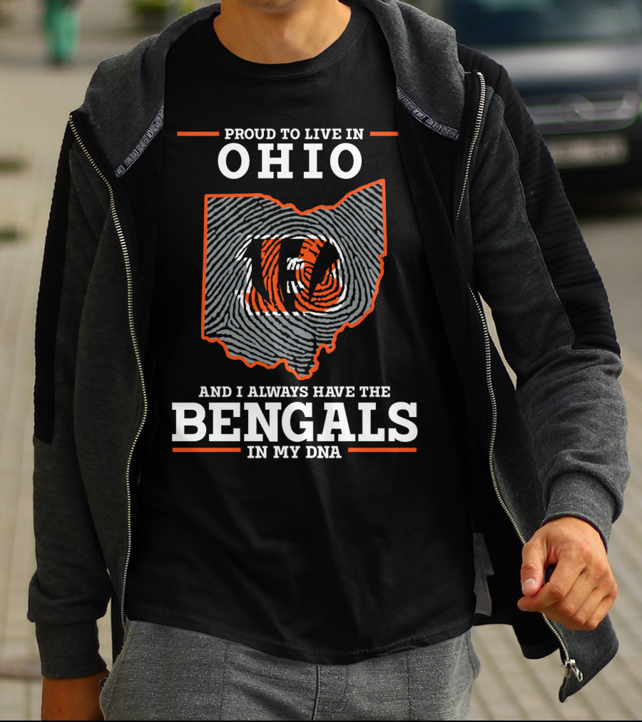 PROUD TO LIVE IN OHIO BENGALS IN MY DNA T-Shirt