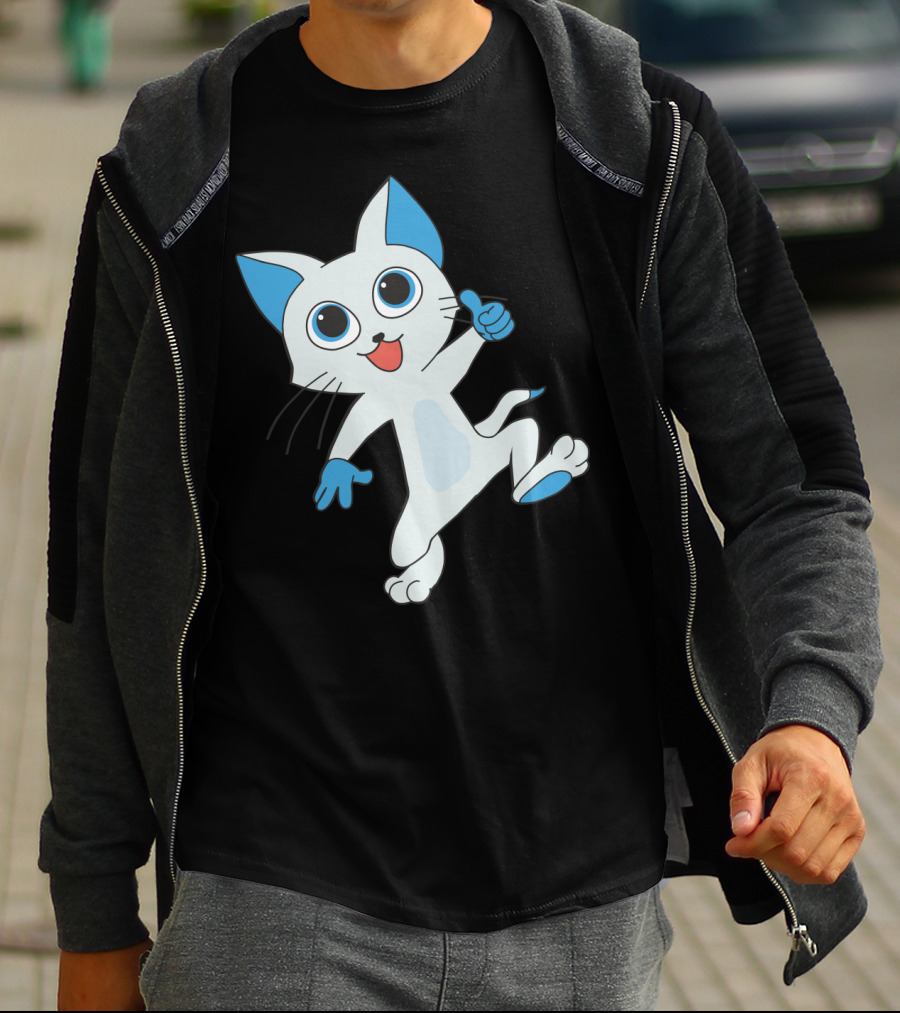 Fairy Tail Happy Cat Playful Dance T-Shirt