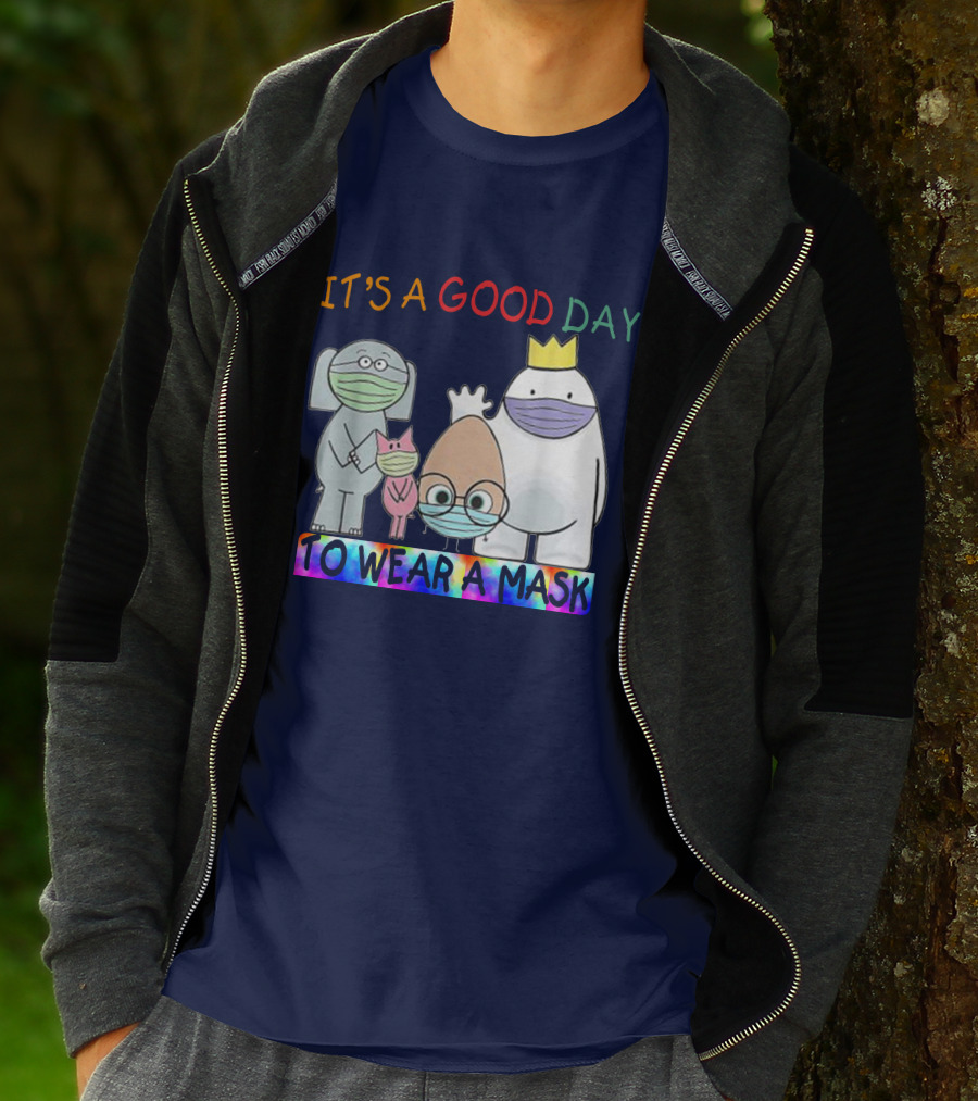 It's A Good Day To Wear A Mask Cute Animal Friends Colorful T-Shirt