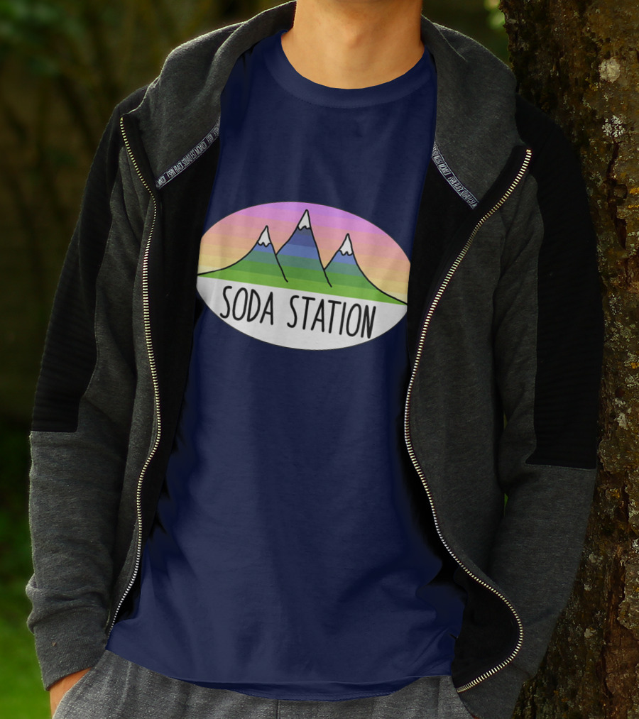 Retro Mountain Stripe Soda Station T-Shirt