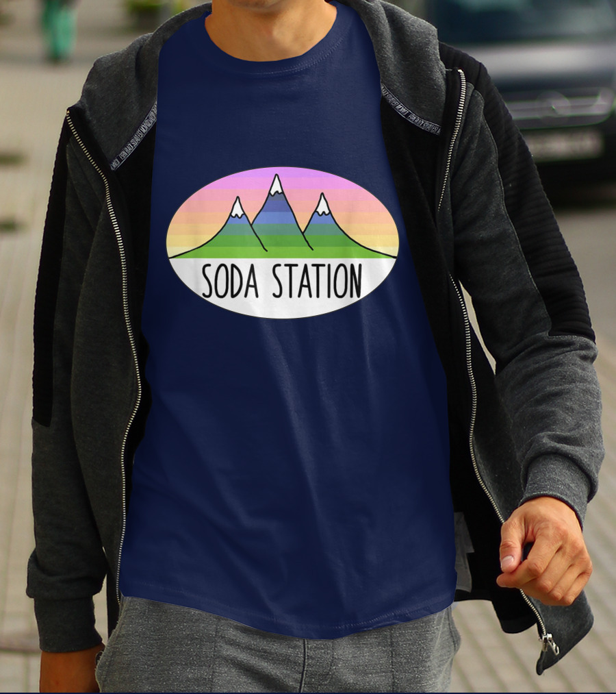 Retro Mountain Stripe Soda Station T-Shirt