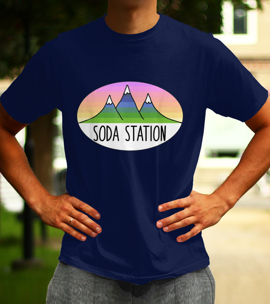 Retro Mountain Stripe Soda Station T-Shirt