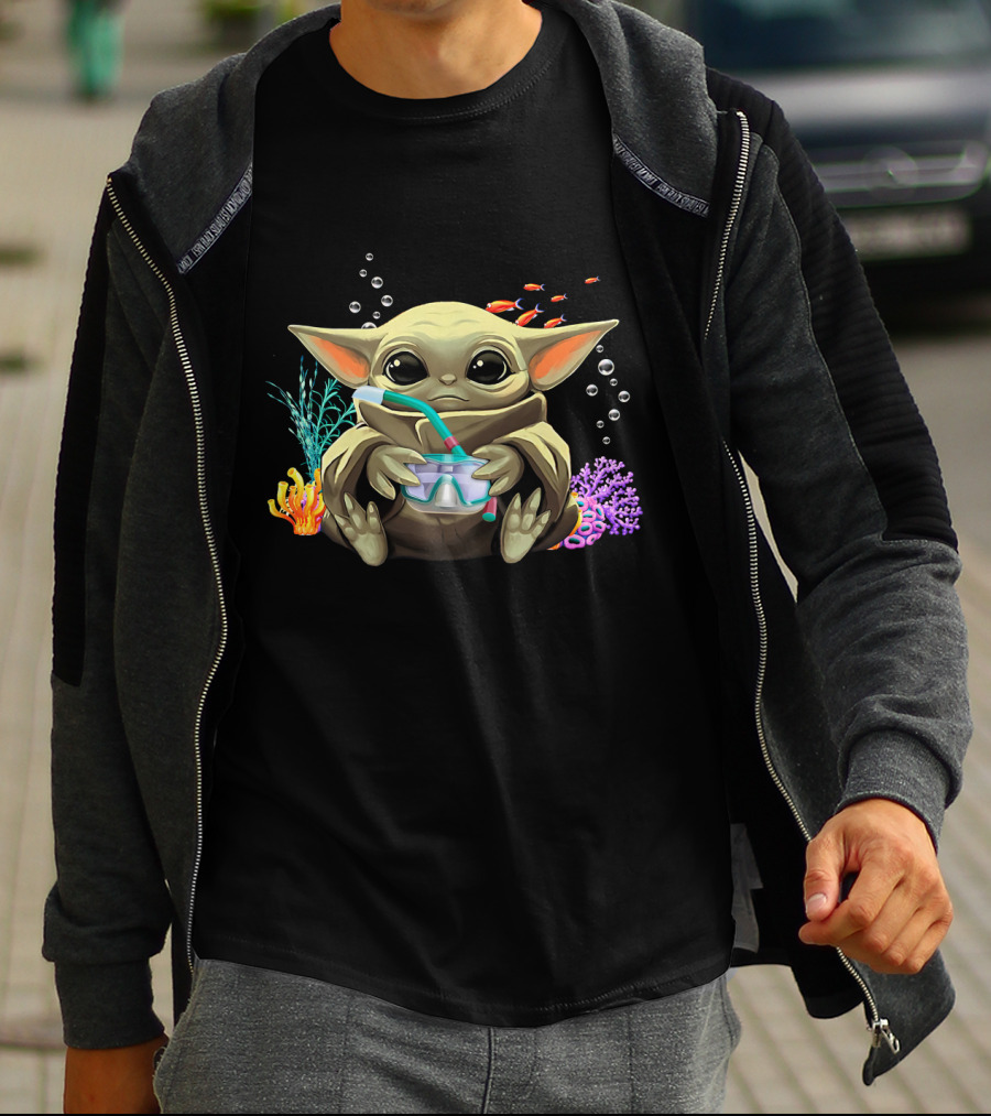 Yoda Scuba Diving Cute Underwater Adventure T-Shirt