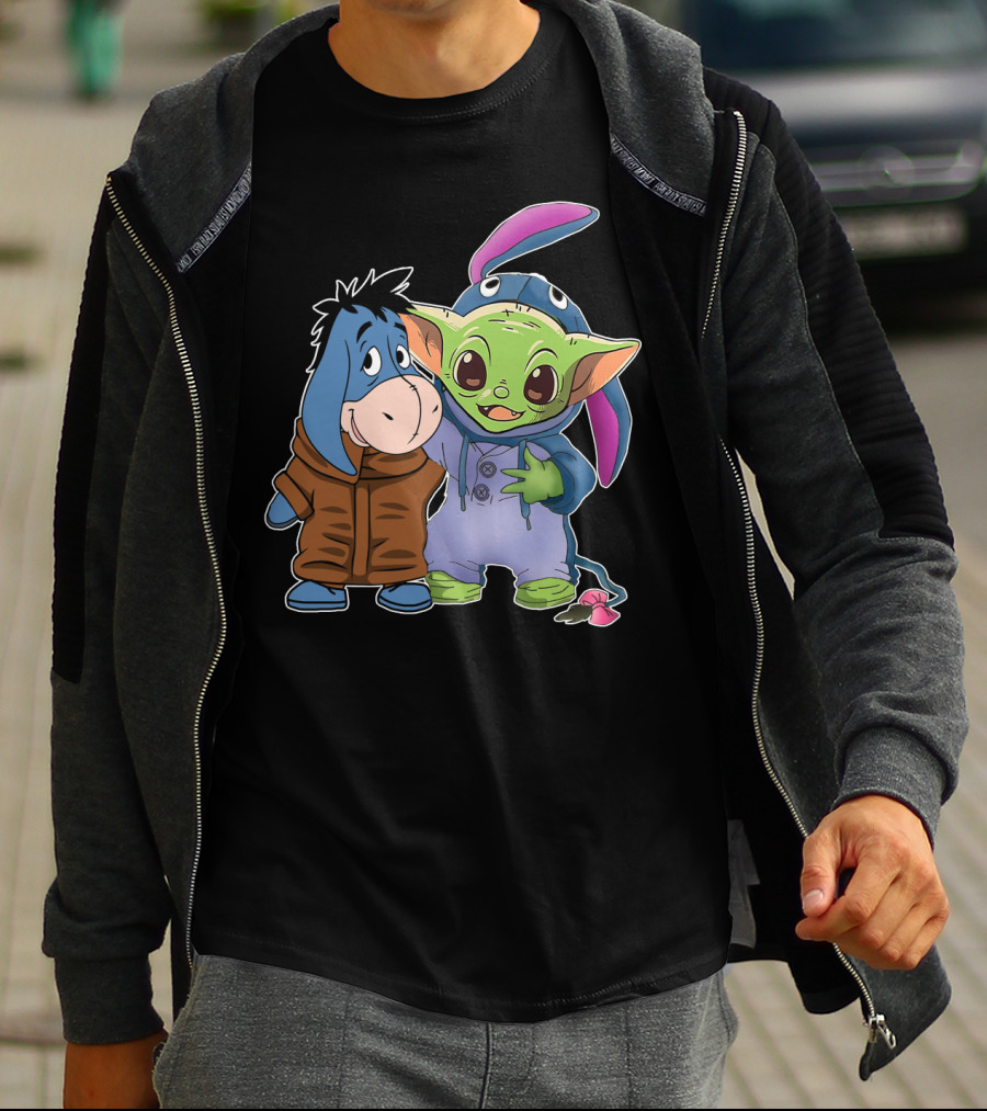 Eeyore And Baby Yoda In Stitch T-Shirt