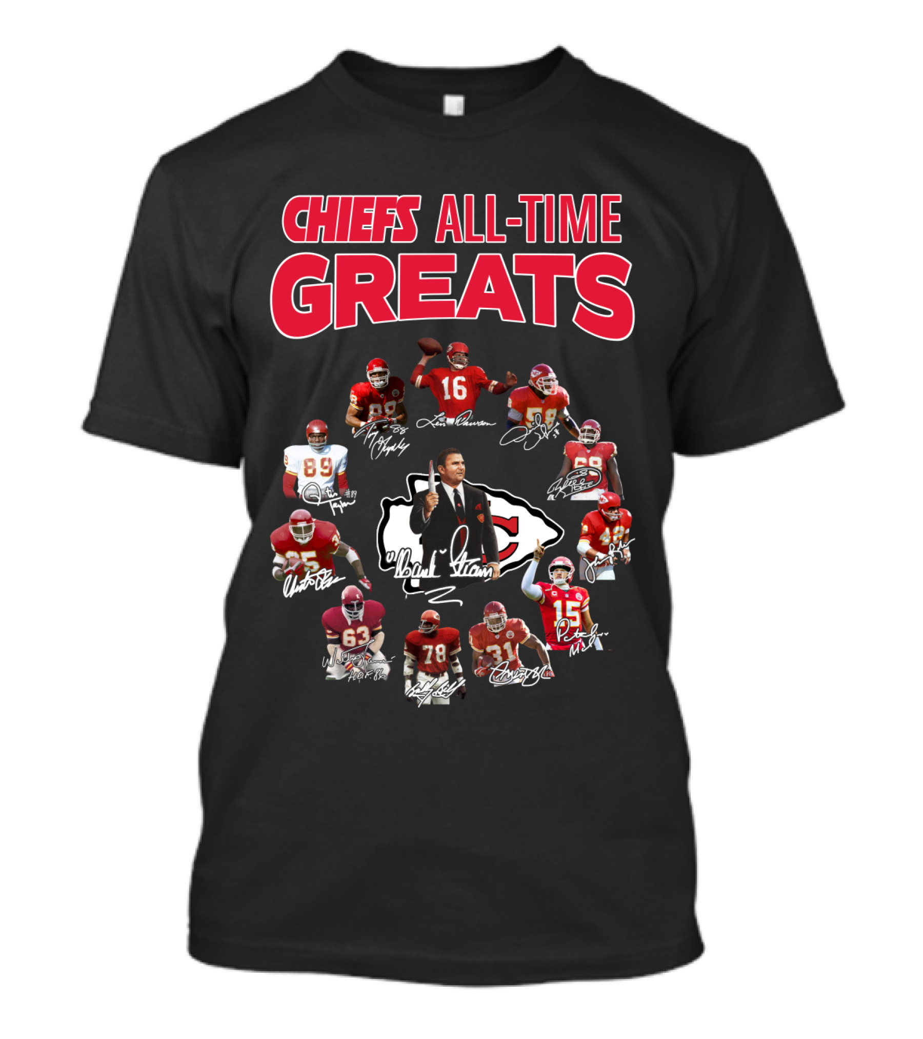Chiefs All-Time Greats Legends Signatures NFL Stars T-Shirt