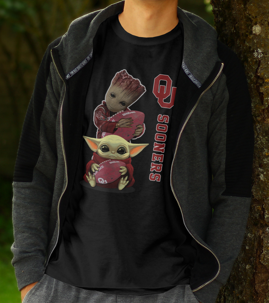 Ou Sooners Ncaa Football Groot Baby Yoda T-Shirt
