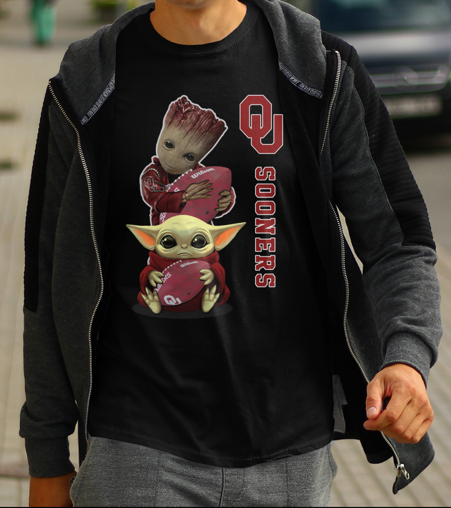 Ou Sooners Ncaa Football Groot Baby Yoda T-Shirt