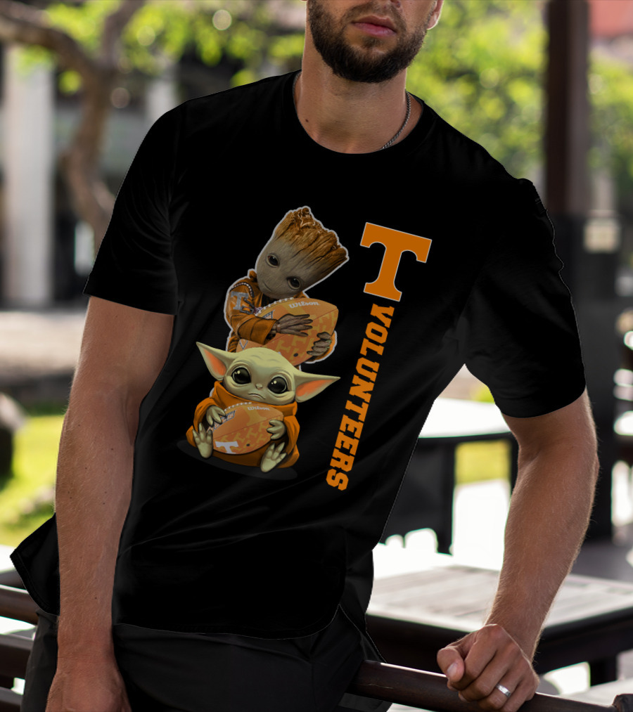 Volunteers 41 Tv Groot Baby Yoda Football T-Shirt