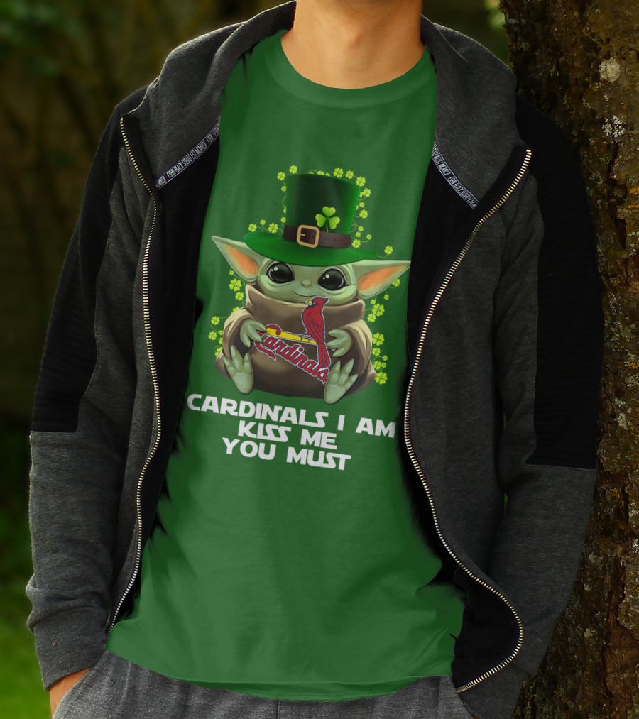 Cardinals I Am Kiss Me You Must St Patrick's Day Yoda Cardinals T-Shirt
