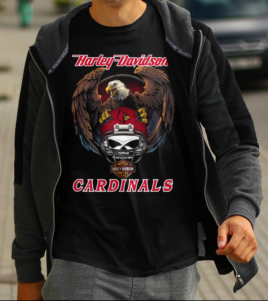 Harley Davidson Motorcycles Cardinals Eagle Ncaa T-Shirt