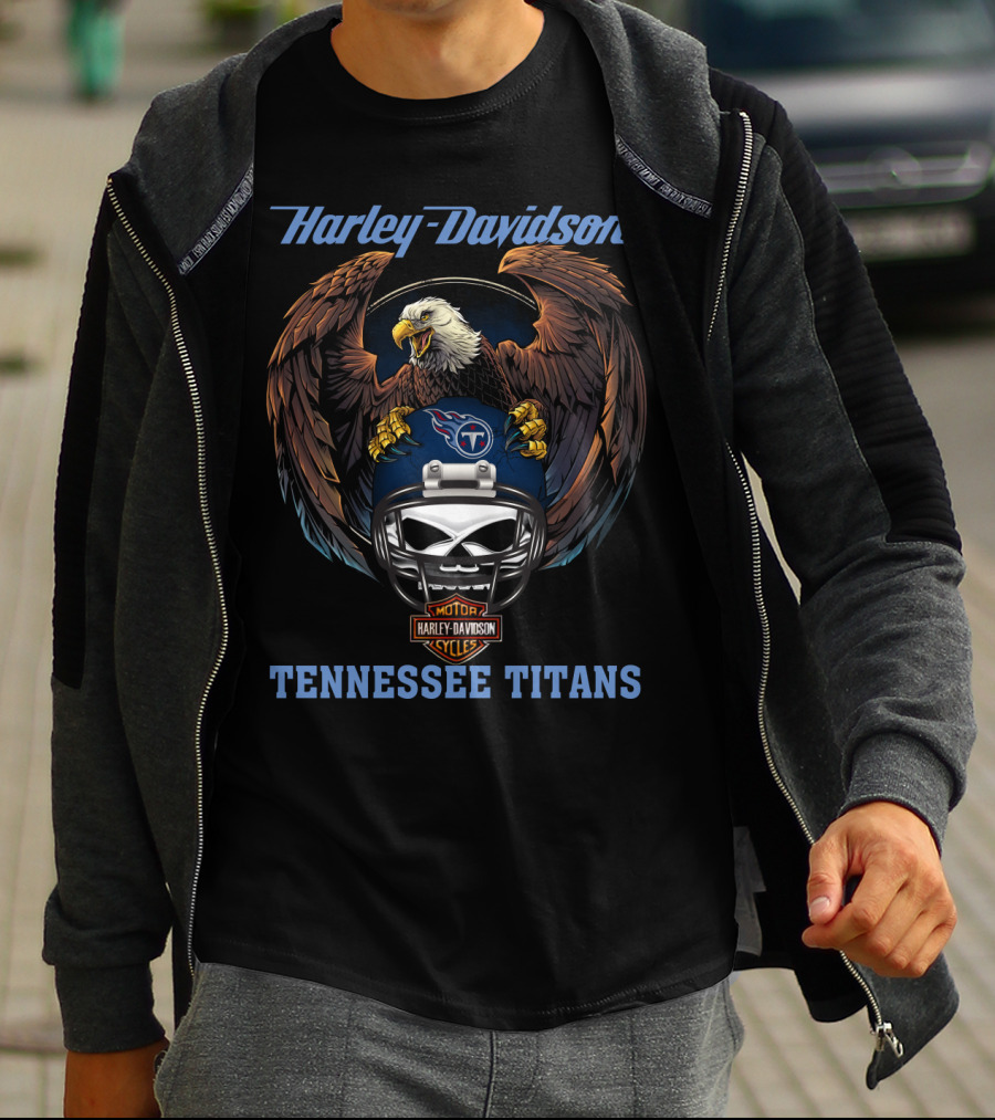Harley Davidson Tennessee Titans Nfl Motor Cycles T-Shirt